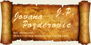 Jovana Pozderović vizit kartica